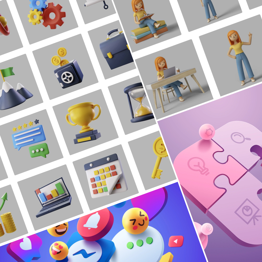 Free 3D Elements For Website And App Design