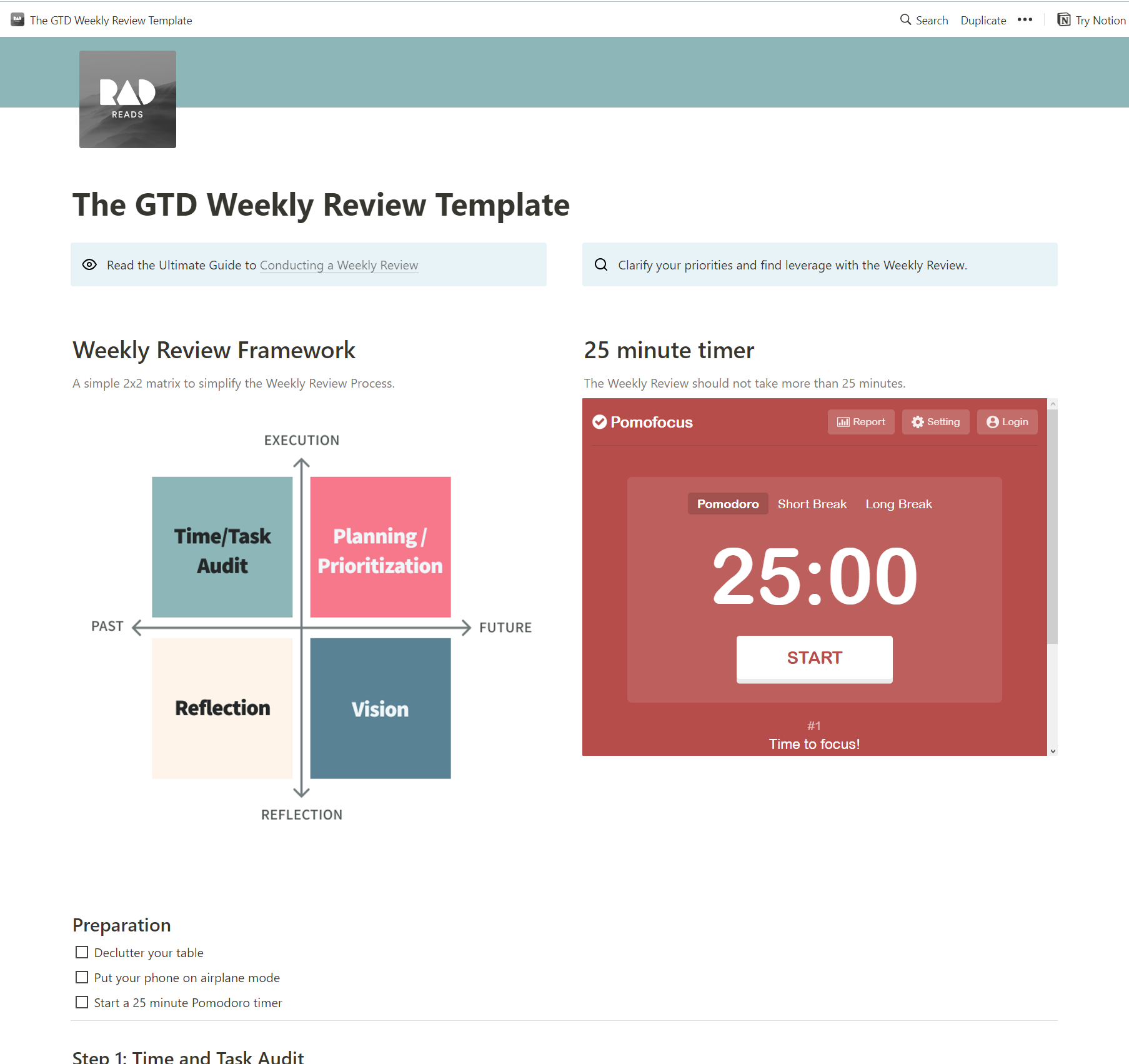 The GTD Weekly Review Template - Free  GTD Template
