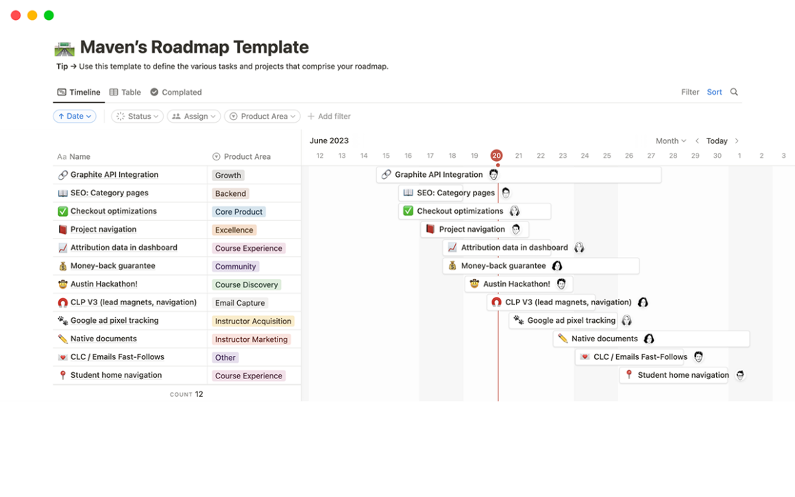 Notion Roadmap Template