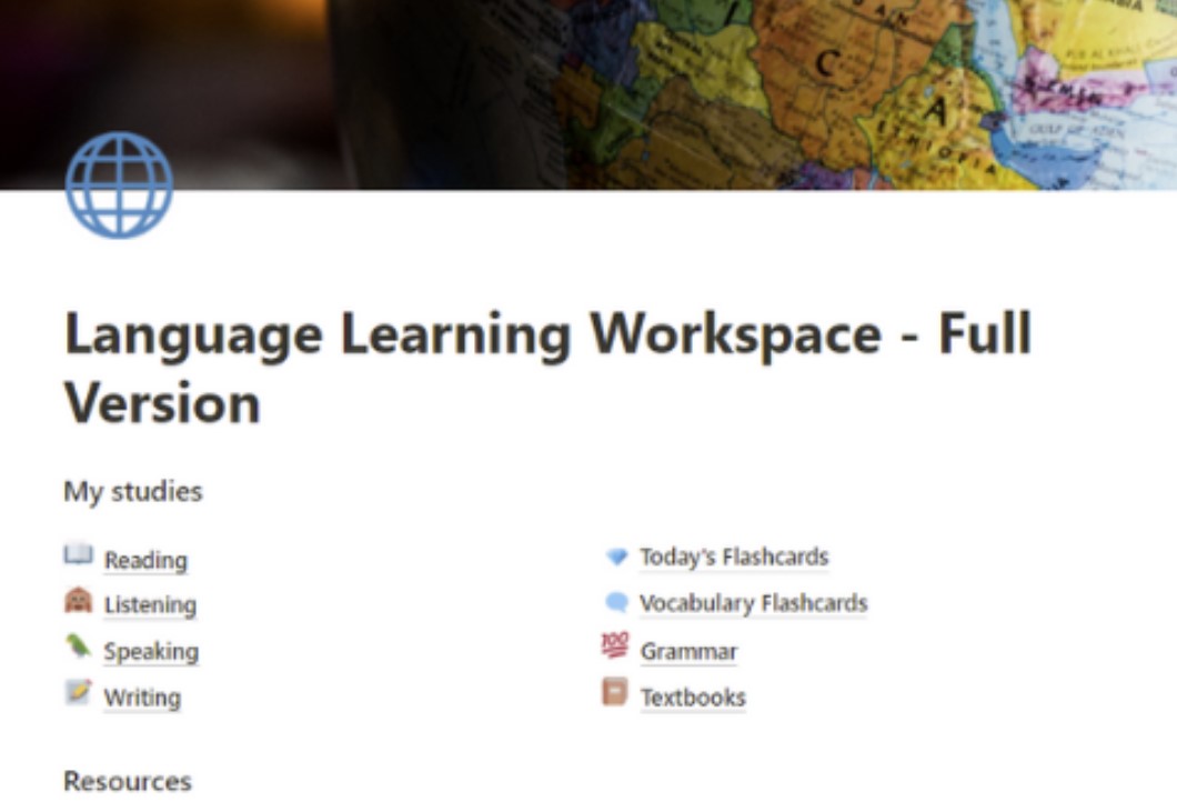 Language Learning Notion Templates