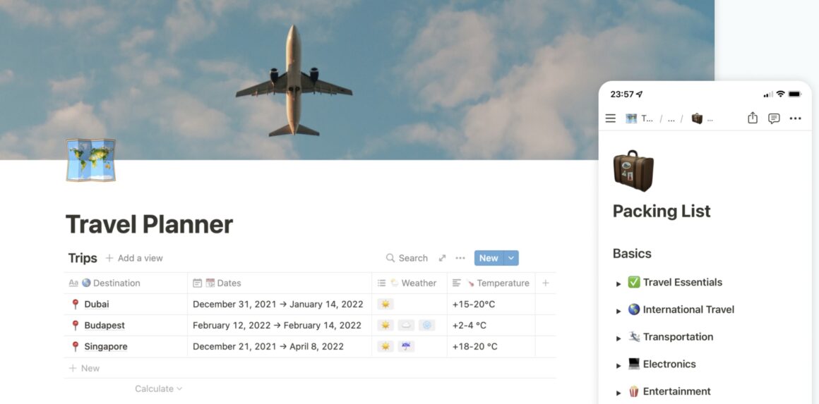 Notion Travel Planner