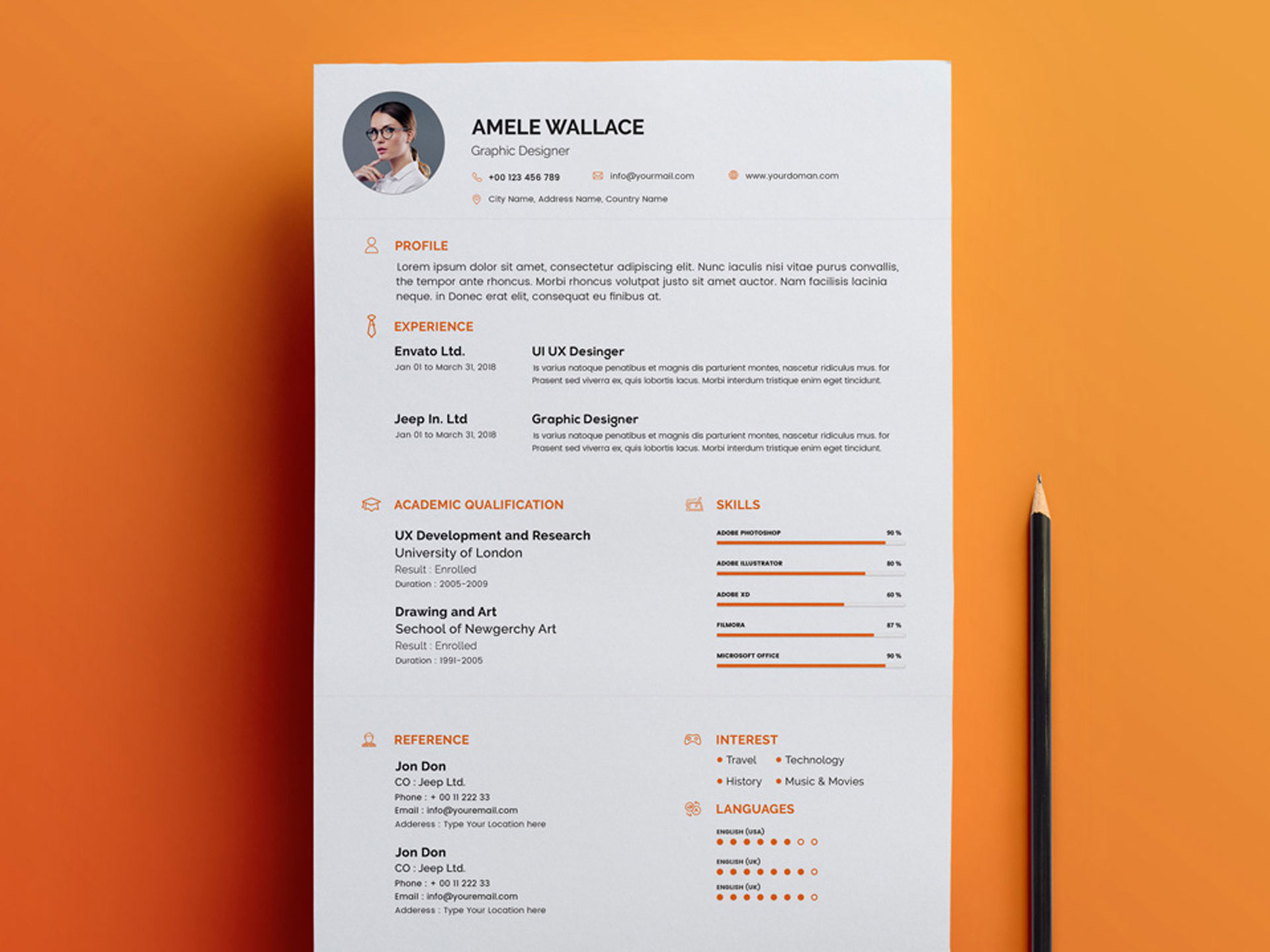 PSD Resume Template Free Download