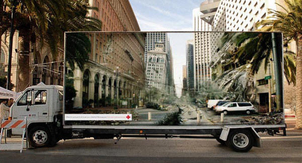 Red Cross: Optical Illusion Billboard