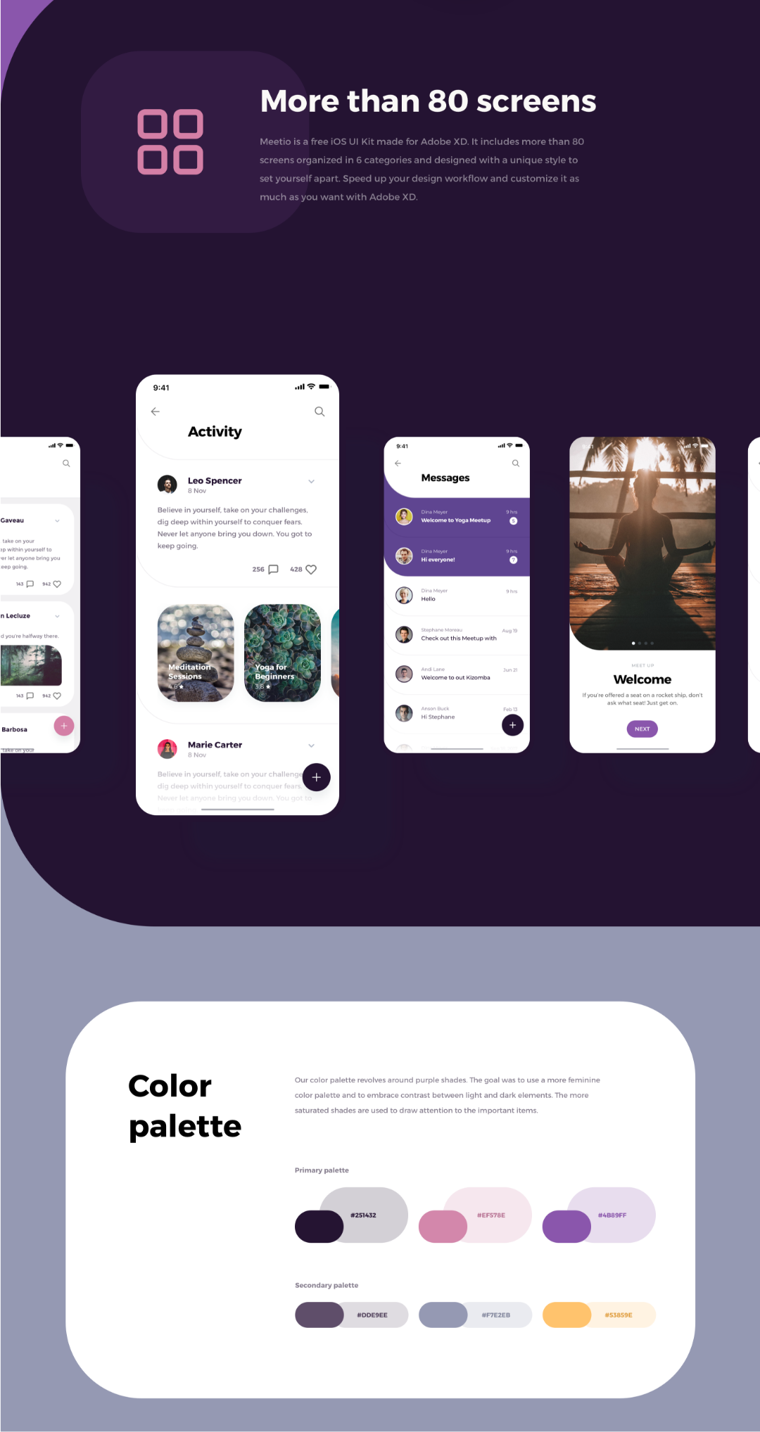 Social Meet Up UI Kit FREE for Adobe XD