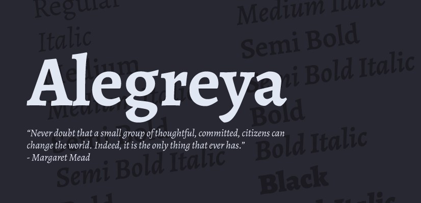 Alegreya free font