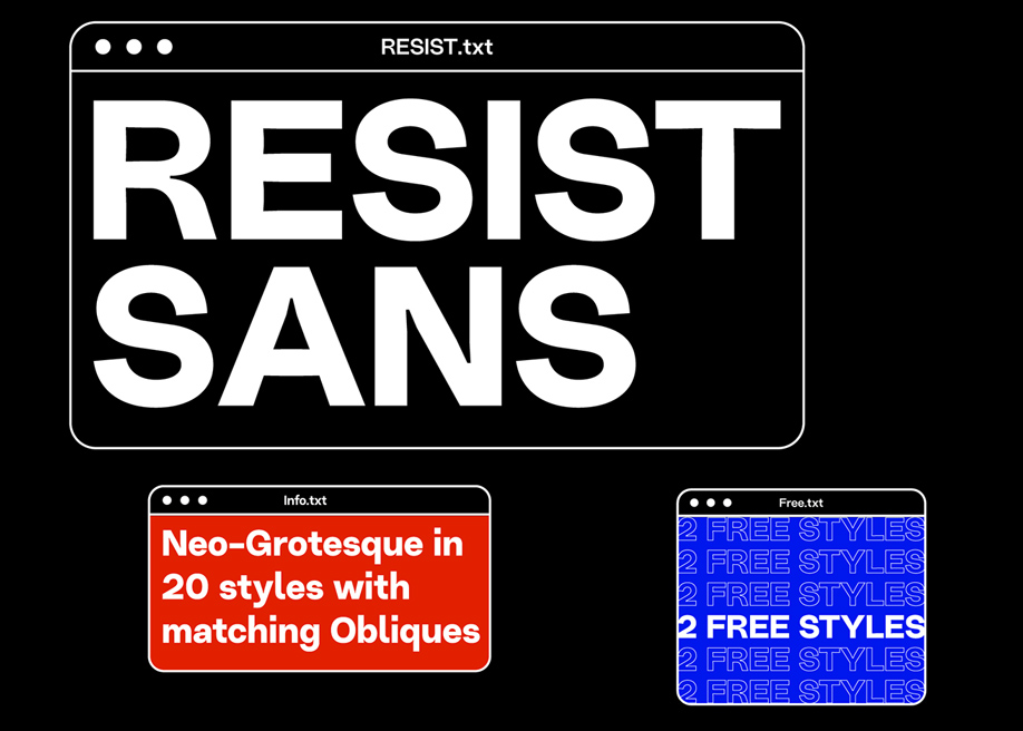 Resist Sans Neo-Grotesque free font 2021