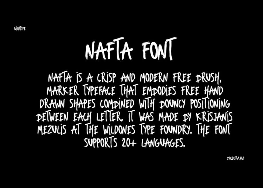 Nafta free font by Krisjanis Mezulis 