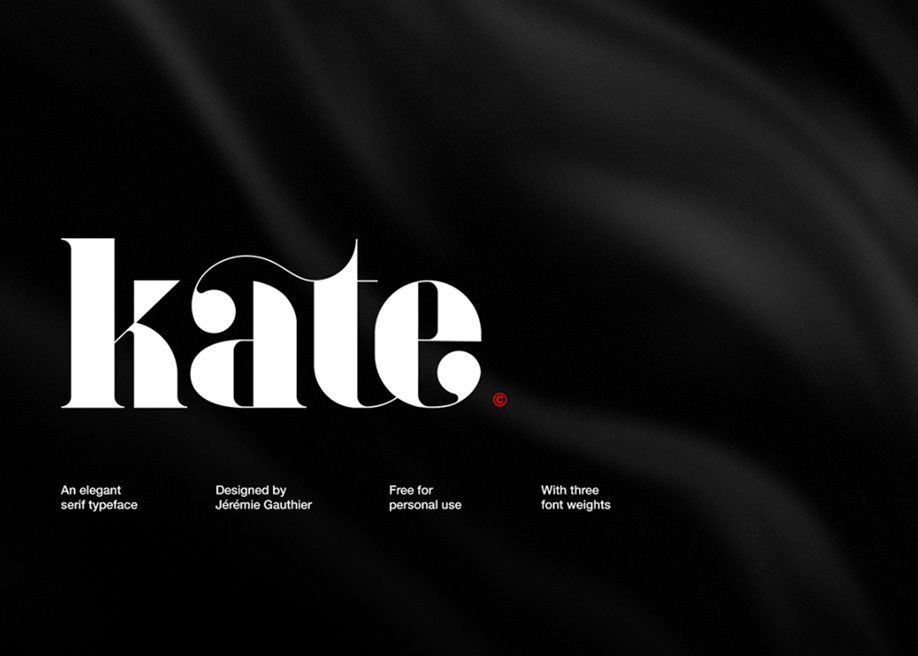 Kate typeface designed by Jérémie Gauthier