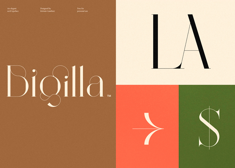 Bigilla display serif typeface