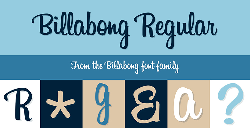 Billabong font used by giant brands