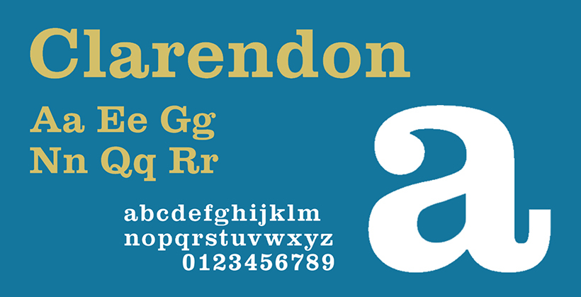 Clarendon font in use by brands