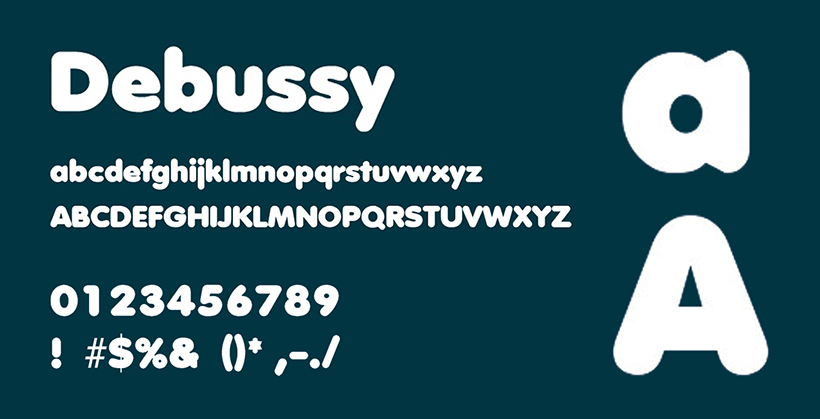 Debussy font in use by brands