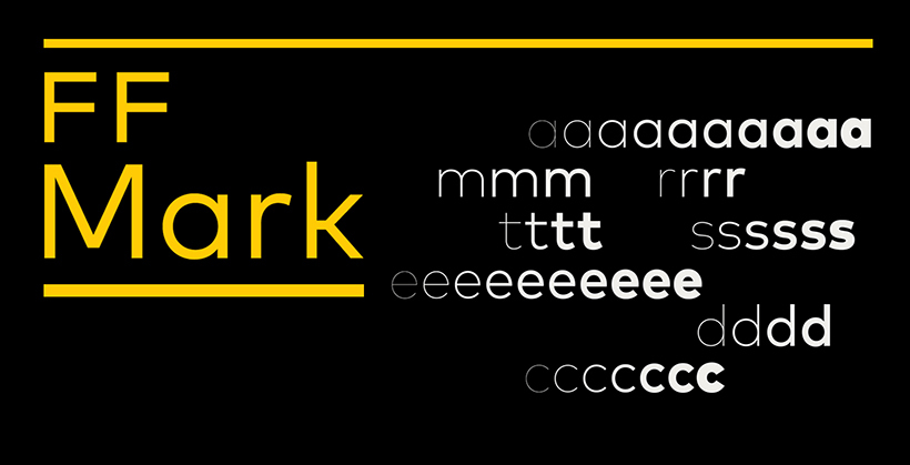 Ff Mark in use via brands (Super Famous Brand Fonts)