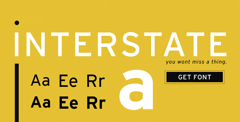 Interstate font in use by brands