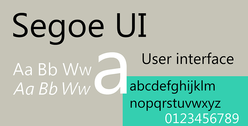Segoe UI font used by giant brands