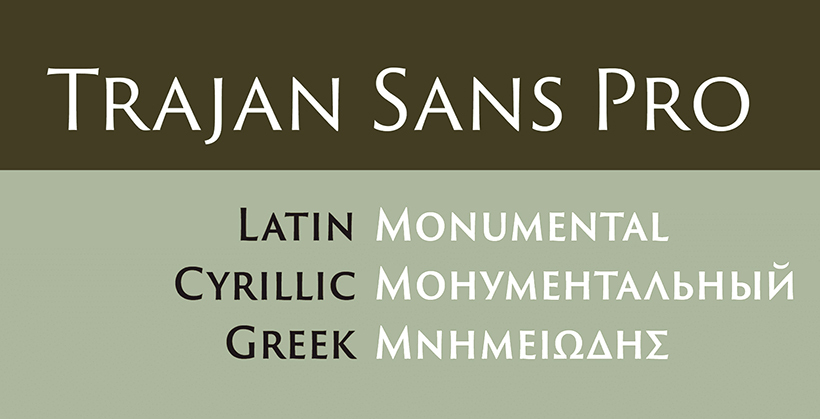 Trajan font in use by brands