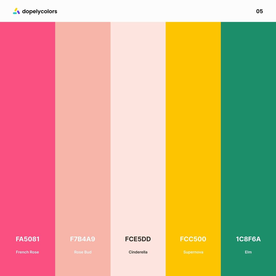 exciting and happy color palettes