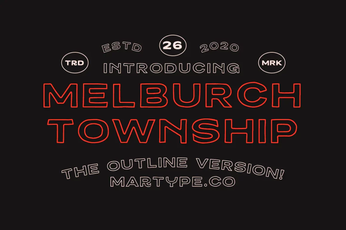 Melburch Typeface - Outline Version