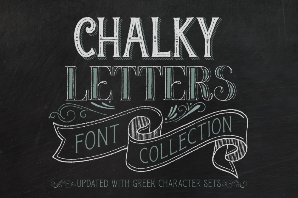 Chalky Letters is a multilayered font collection