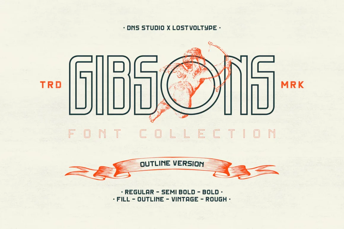 Gibsons Outline Font for designers