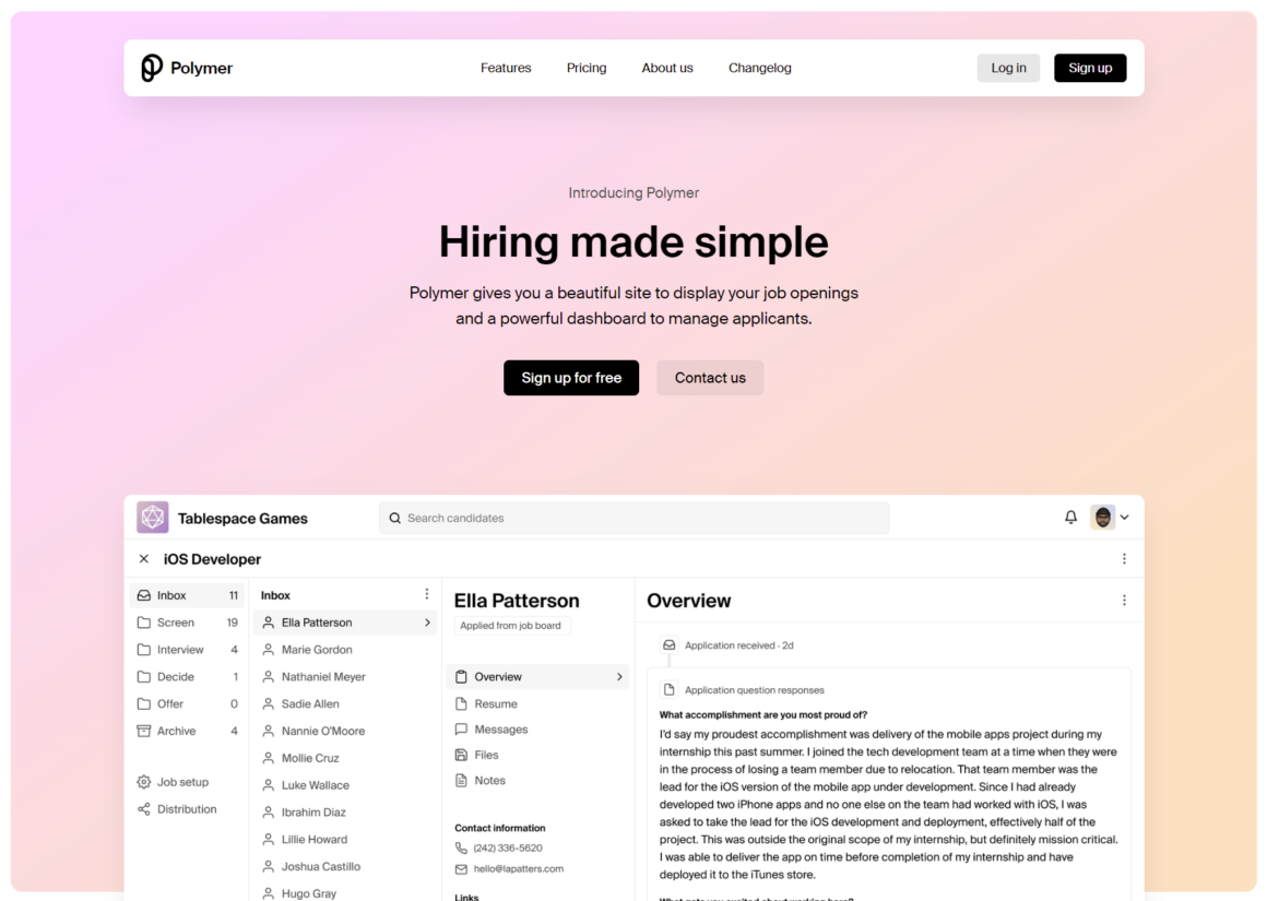 Hiring made simple | Polymer