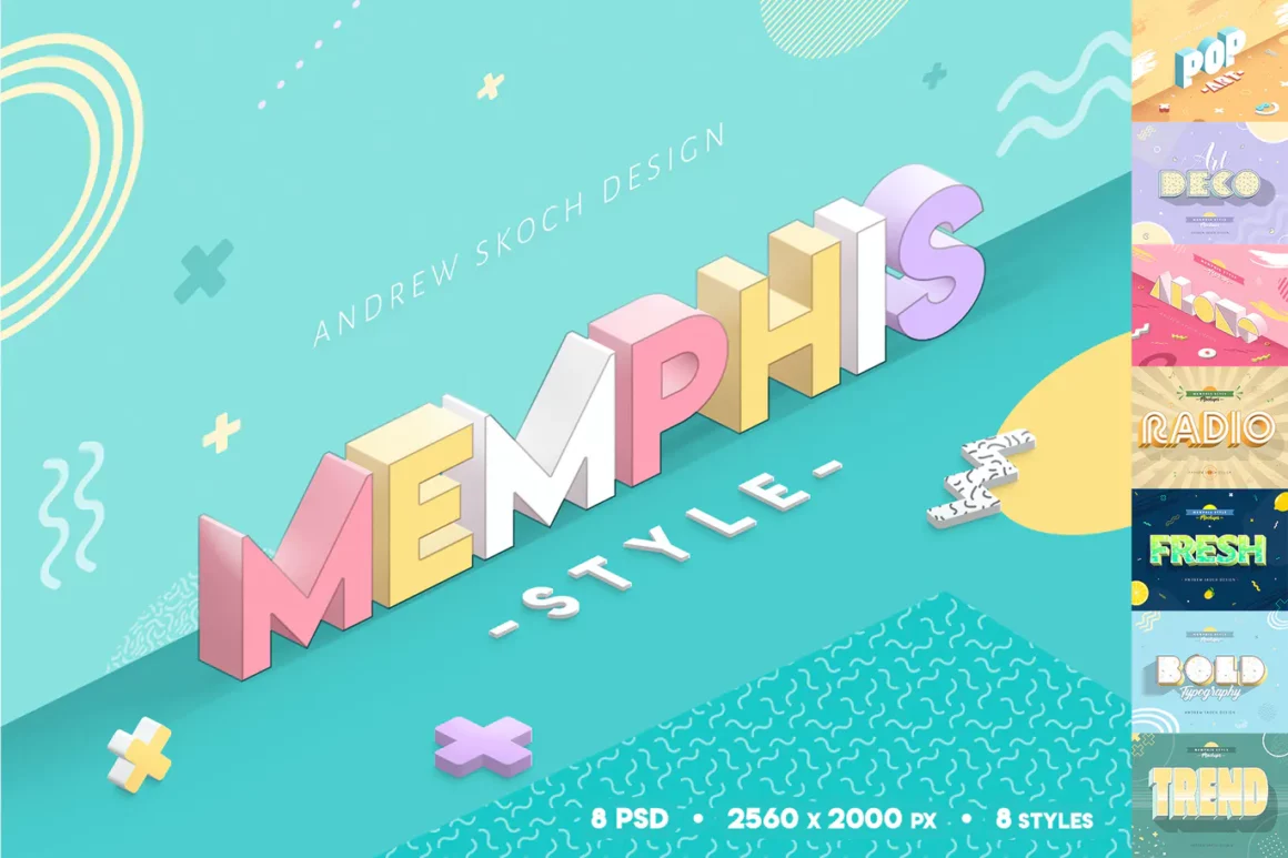 Memphis Style - Text Effects