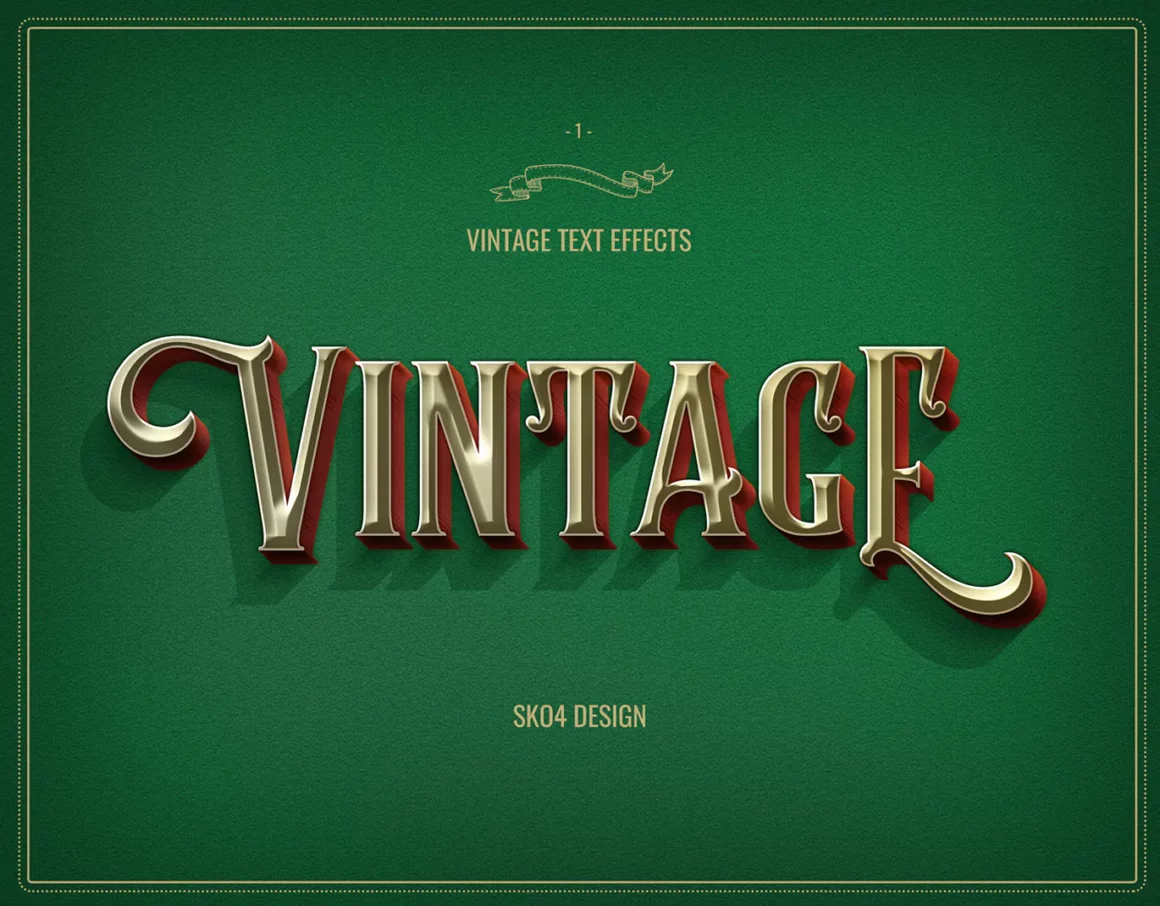 Retro Text Effects- Photoshop Action