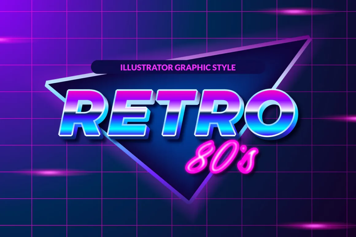 Retro 80s Neon City Pop Text Effect (Illustrator)