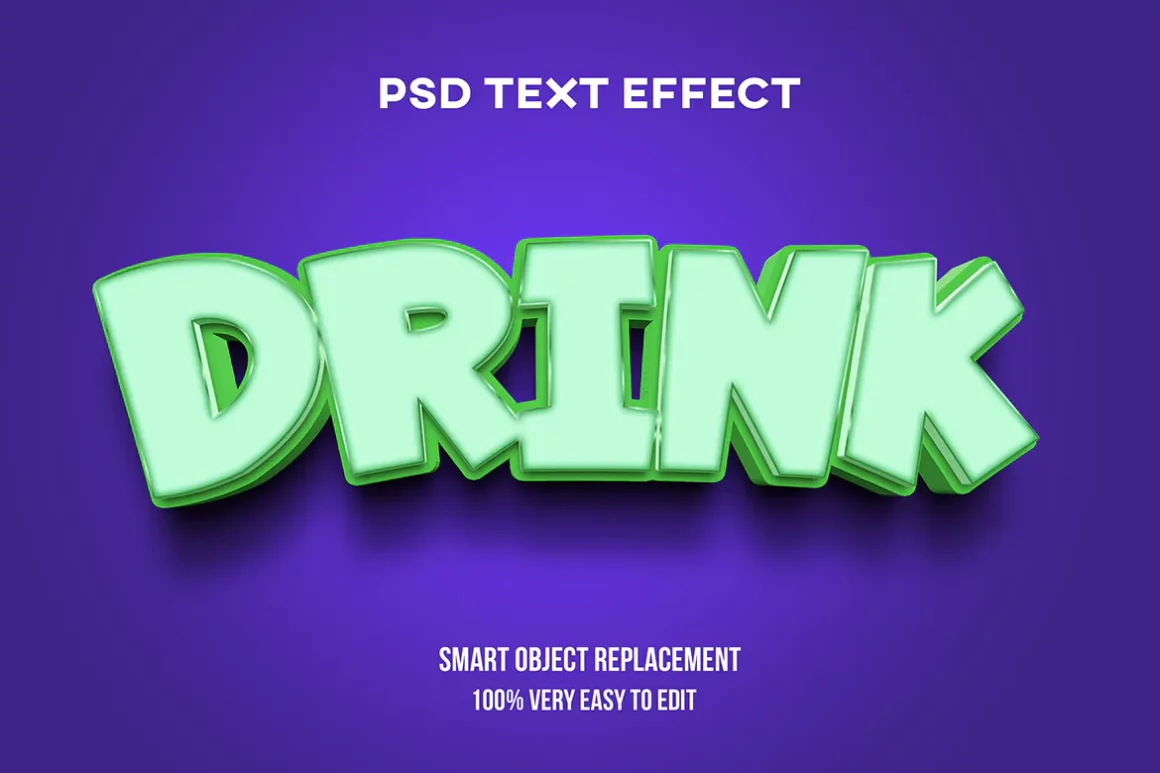Strong bold drink text effect
