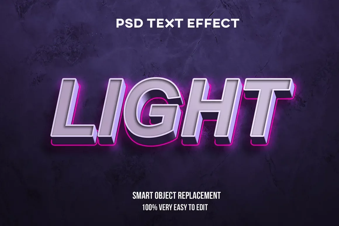 Realistic Light on wall text effect
