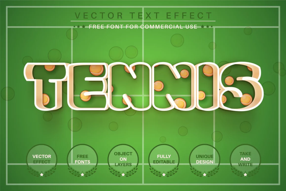 Tennis - Editable Text Effect, Font Style
