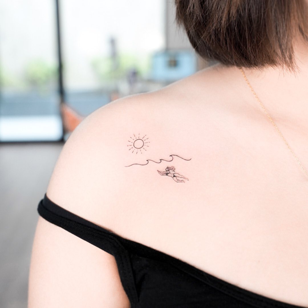 minimal sea Tattoo Ideas