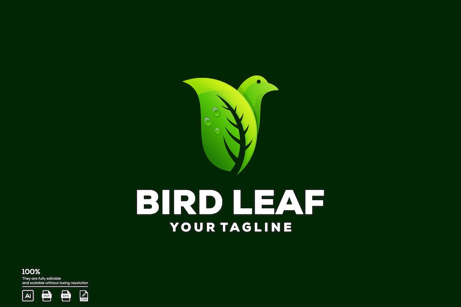 Bird leaf logo design