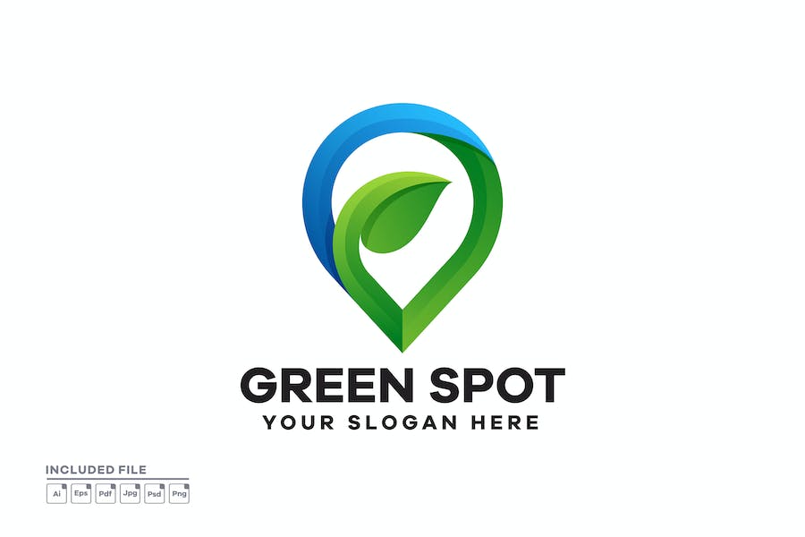 Green Spot Gradient Logo Design