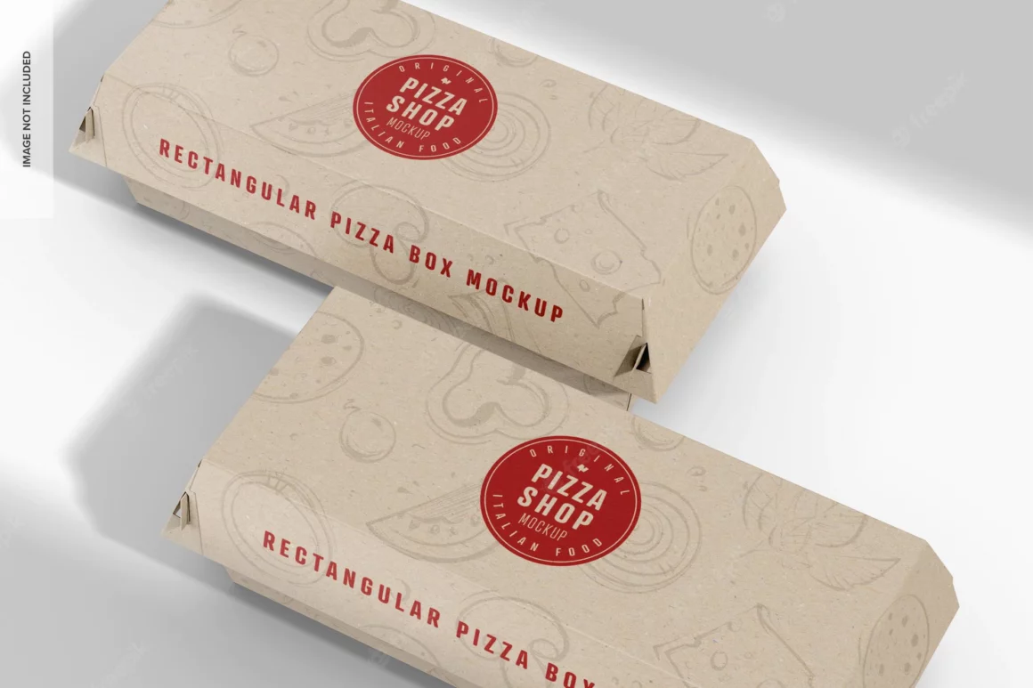 Rectangular pizza boxes mockup
