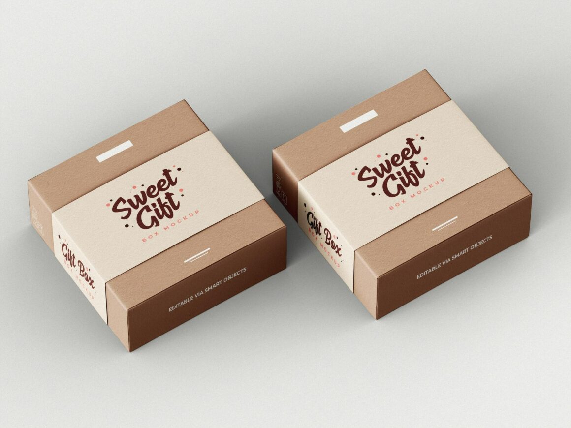 Cardboard & Packaging Mockups Photoshop