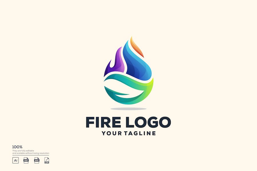 fire abstract logo design