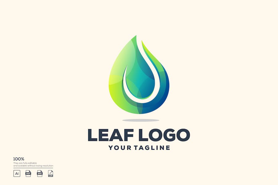 leaf abstract logo design