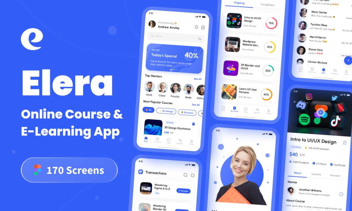 Online Course & E-Learning App UI Kit