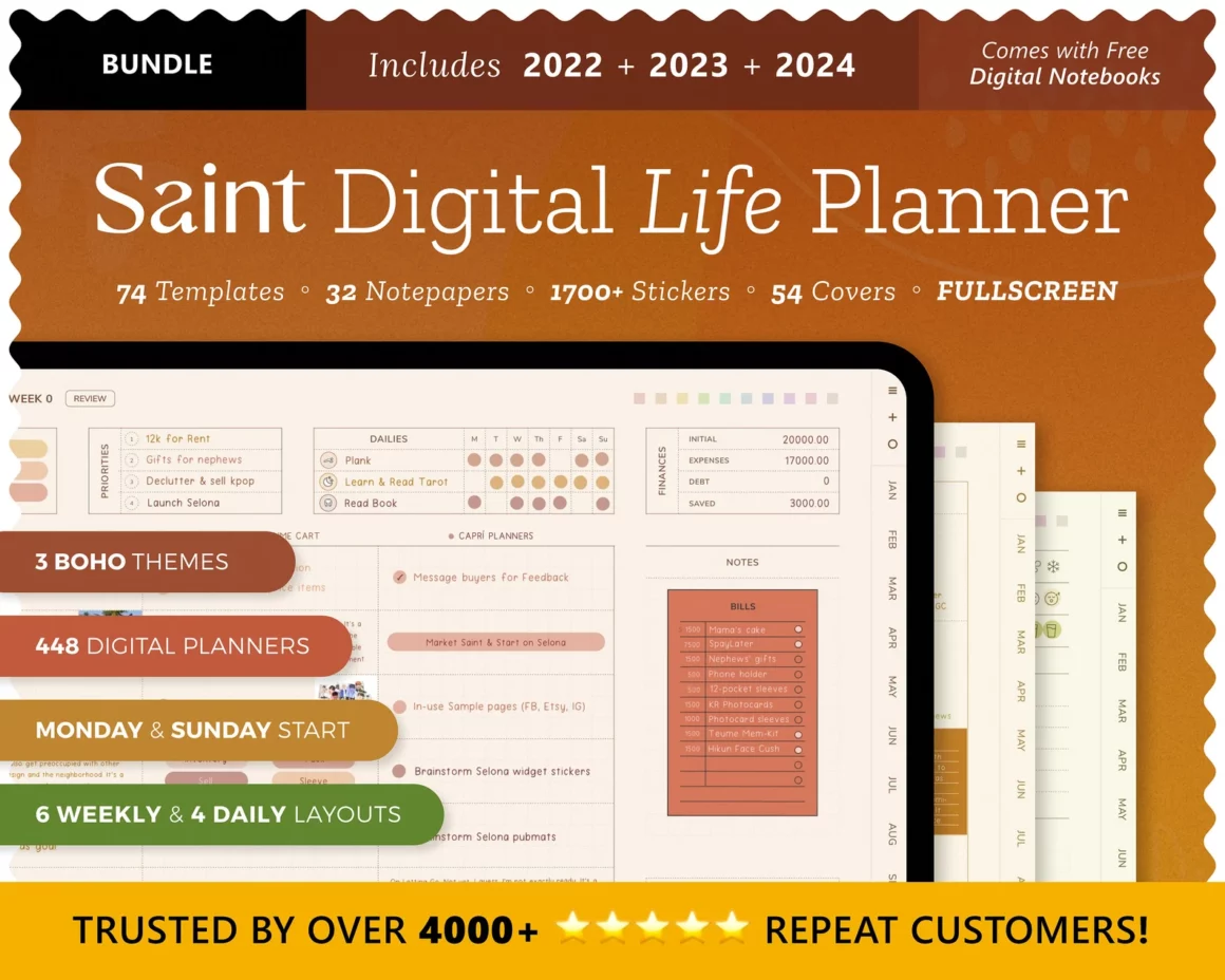 Digital Planner Boho BUNDLE