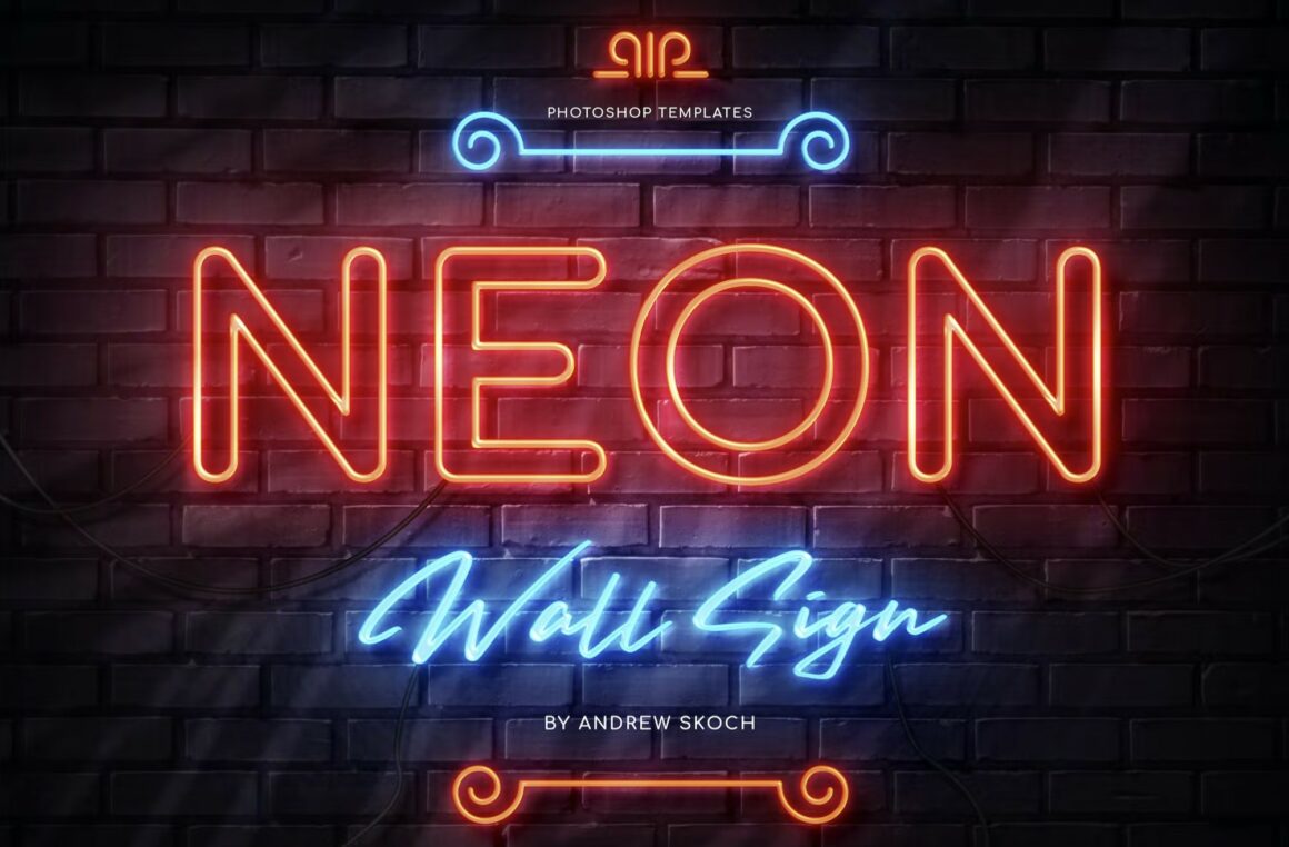 Free Neon Typography & Logo Effect