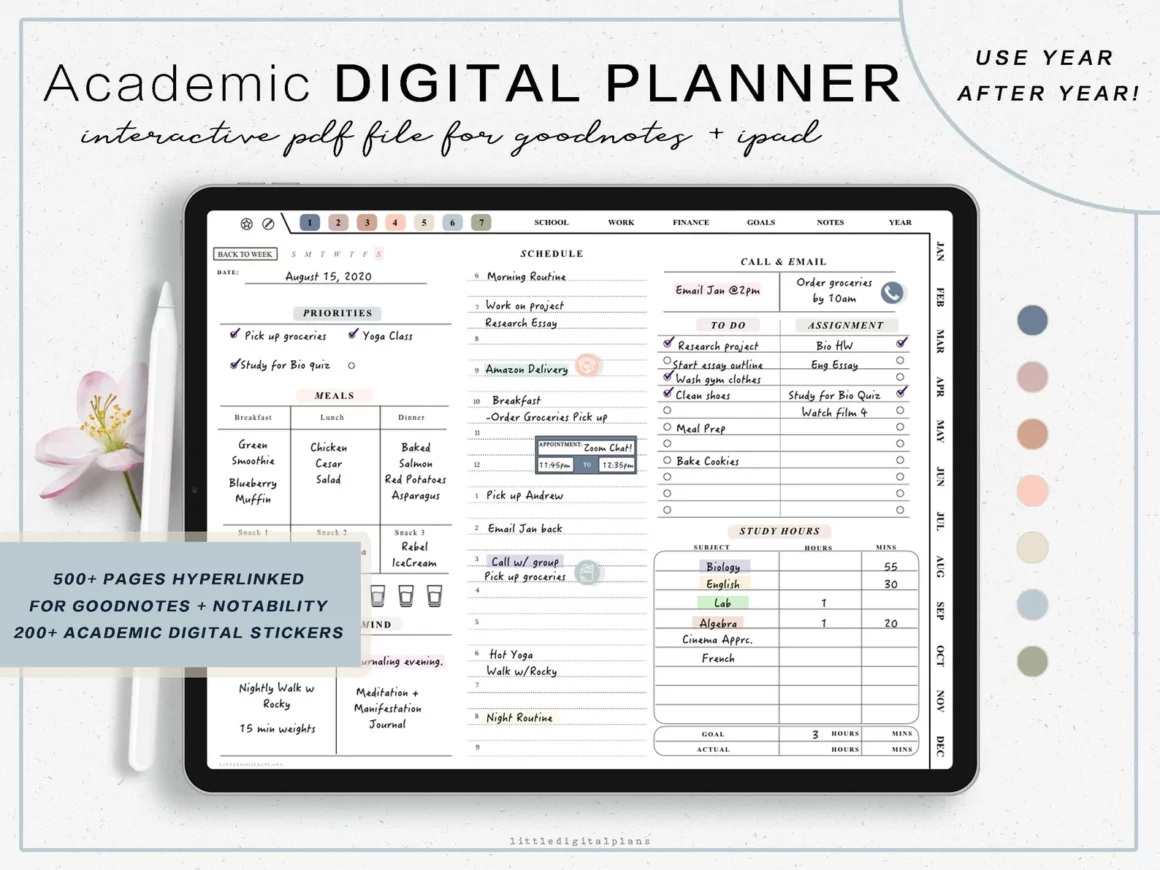 UNDATED ACADEMIC PLANNER