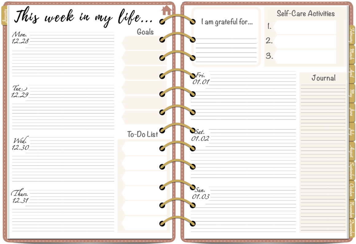 Free Digital Planner, with Self-Care