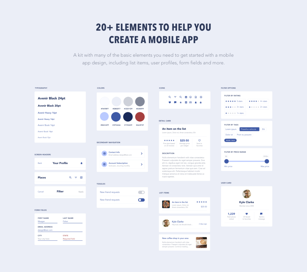 Free UI Kits for Web & Mobile App Designers