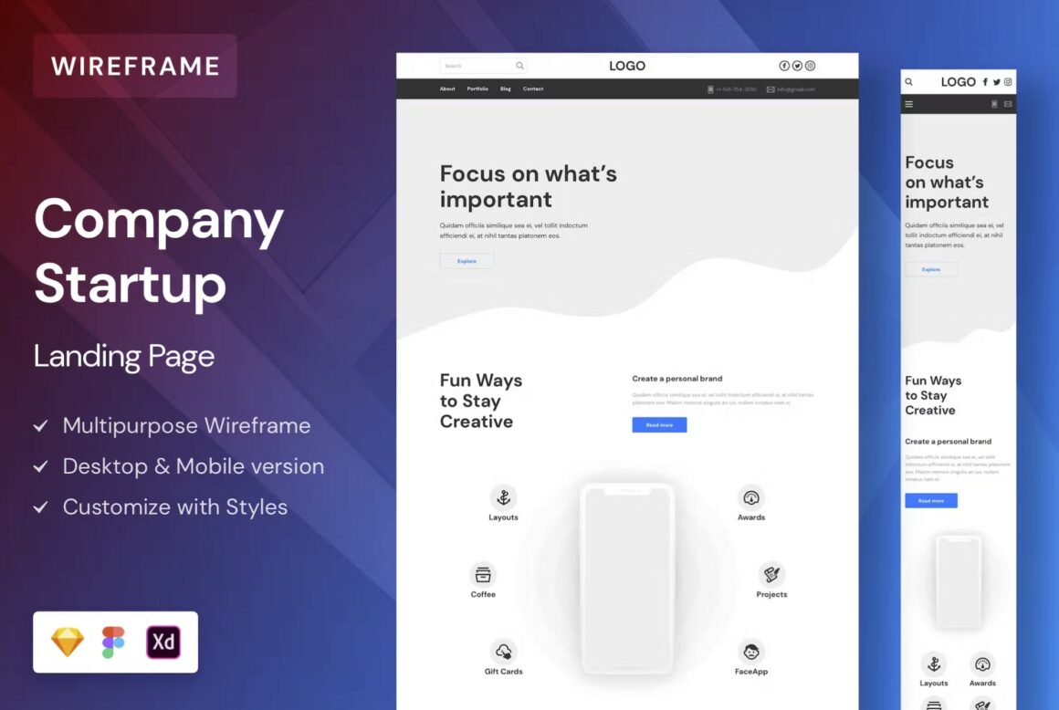 Free Web & App Wireframes