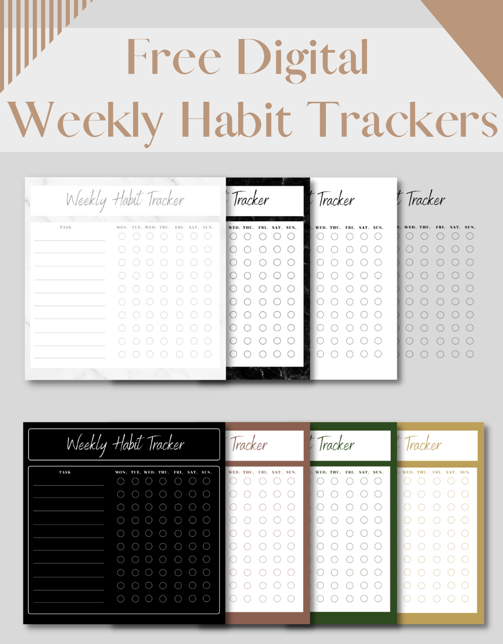 Free Digital Weekly Habit Trackers