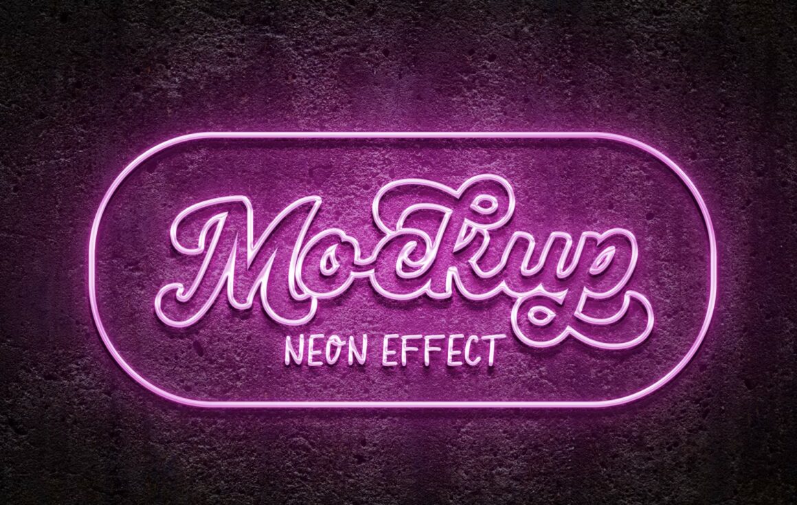 Logo Mockup Neon Effect
