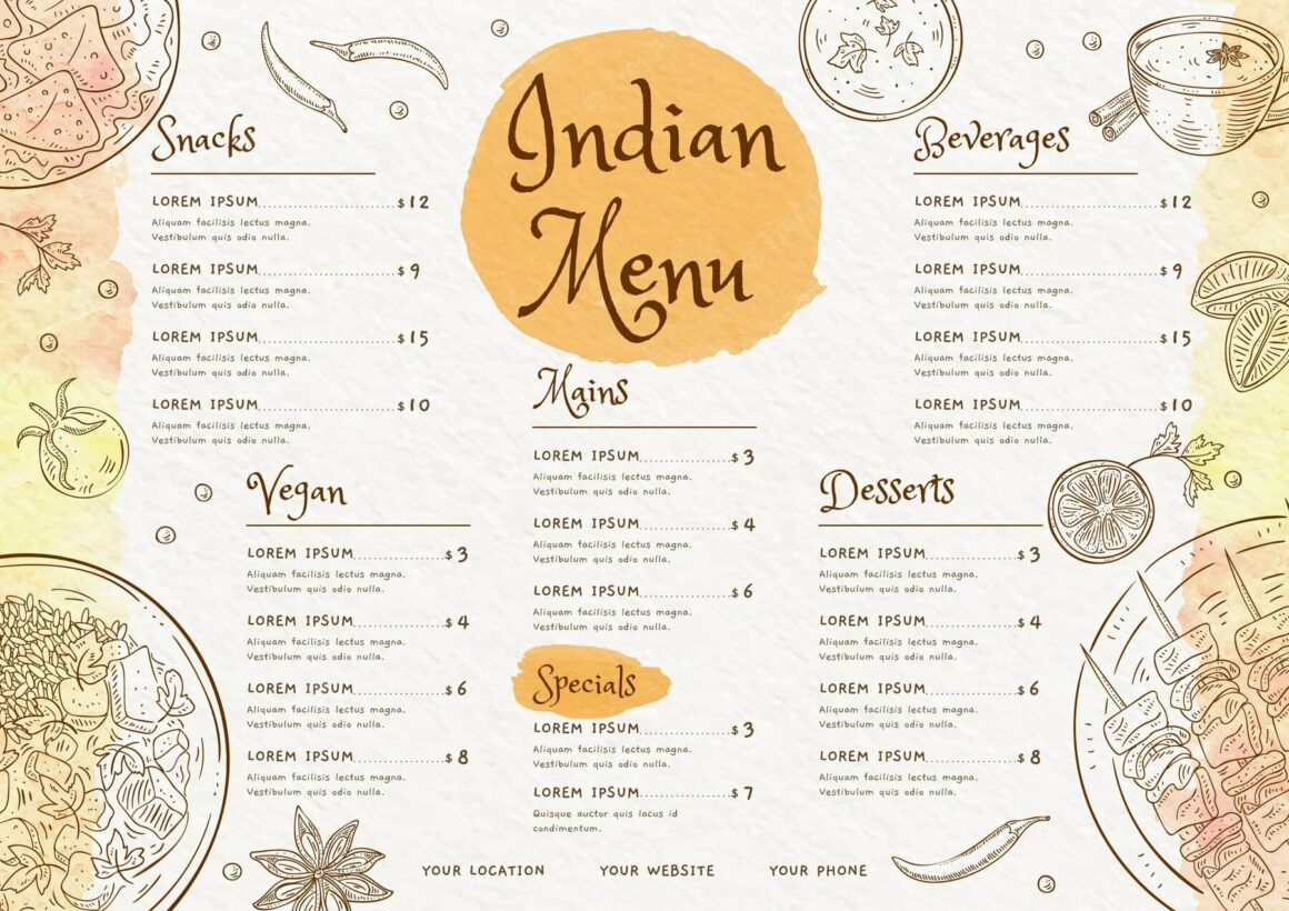 Beautiful Free Restaurant Menus Design Templates