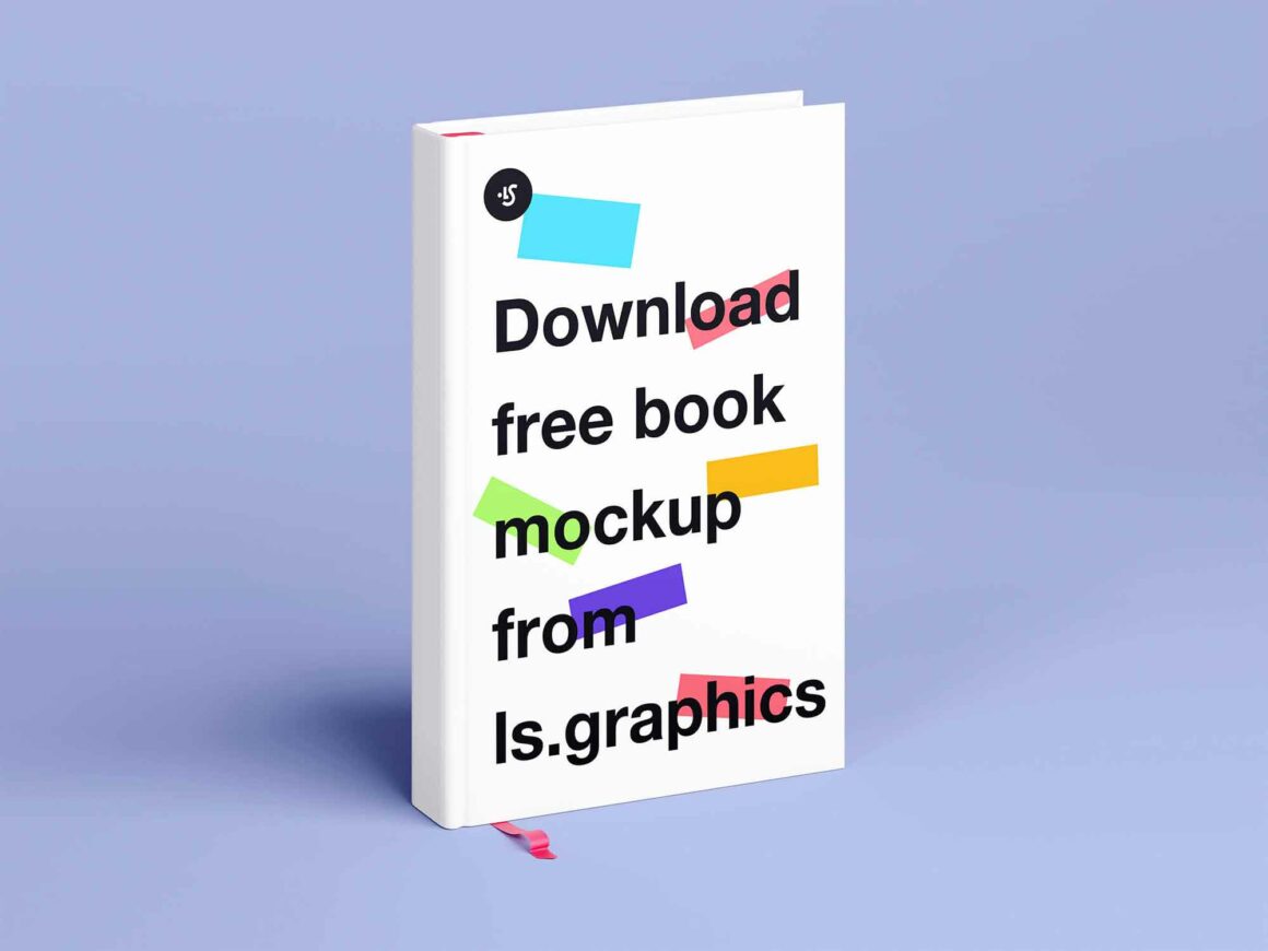 Free Standing Hard Cover Book Mockup
