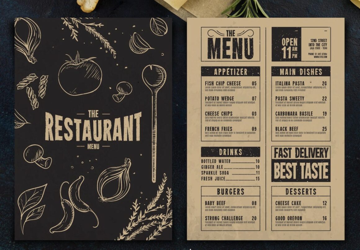 Beautiful Free Restaurant Menus Design Templates